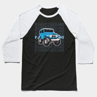 Blue FJ40 Stacked Baseball T-Shirt